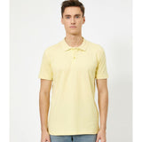 Koton- Short Sleeve Polo Neck Slim Fit T-Shirt - Yellow