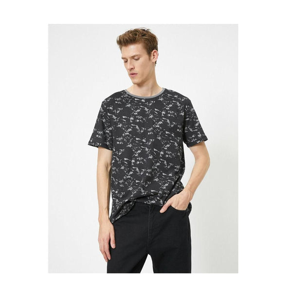 KOTON- Patterned T-Shirt - Grey