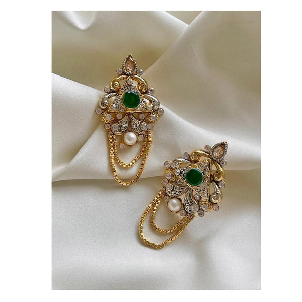 Jewels by Noor- Green Chain Earrings