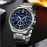 Curren- Luxury Fashion Outdoor Casual Wristwatch For Men-8399- Silver blue