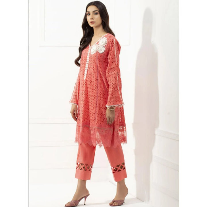 Yusra Ansari- Chikankari Cotton Stitched 2 Piece Suit YA20BA Rosalee (YBE-01)