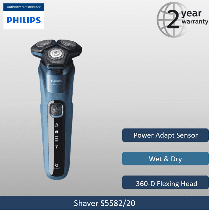 The Philips Series 5000 delivers a powerful shave, cutting now even more hair per stroke*. Equipped with advanced SkinIQ technology.