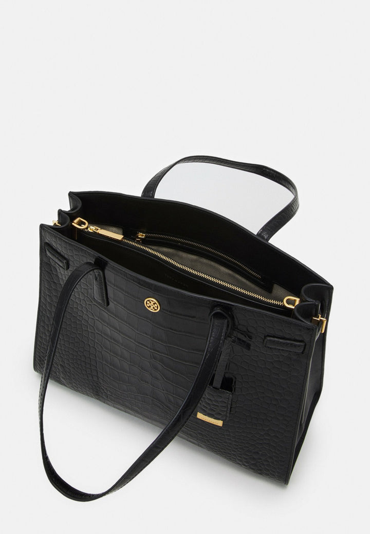 Tory burch-Walker Embossed Small Satchel Black