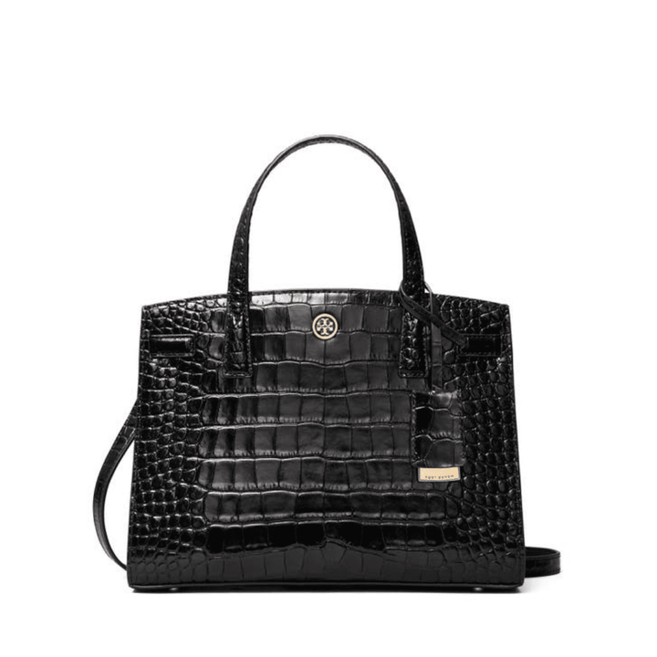 Tory burch-Walker Embossed Small Satchel Black