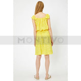 Montivo Yellow Patterned Design Dress