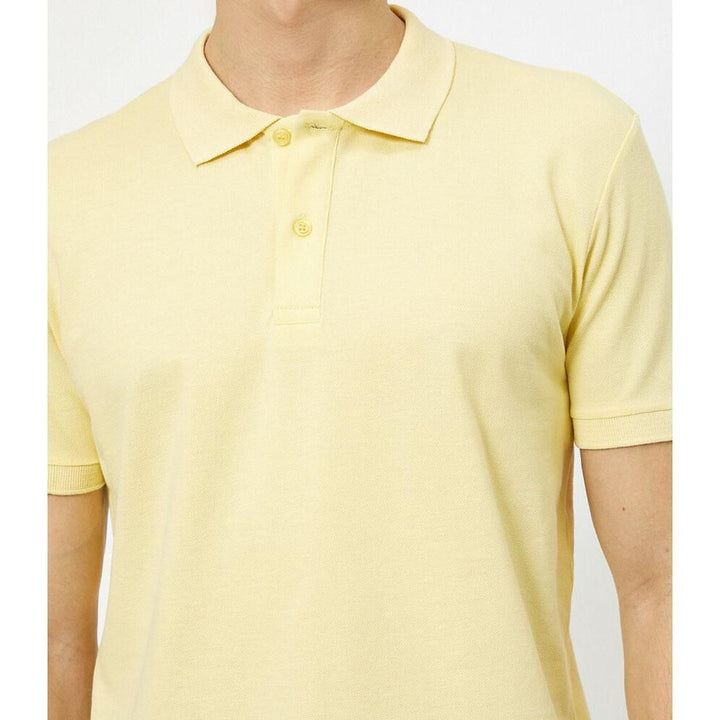 Koton- Short Sleeve Polo Neck Slim Fit T-Shirt - Yellow