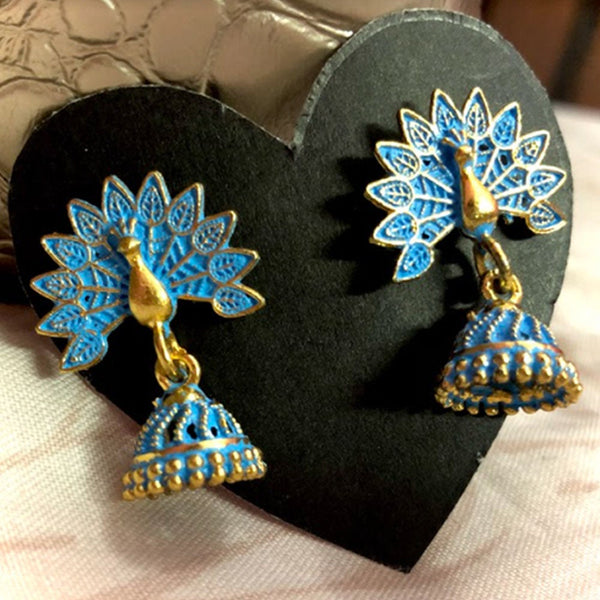 Beri- Peacock Jhumki - Blue