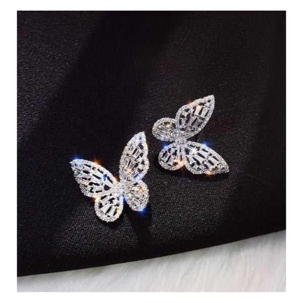 Garnet Lane- Butterfly Zircon Studs - Silver