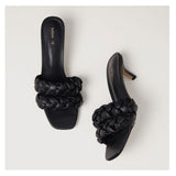 Lefties- Black Padded Braided Sandal