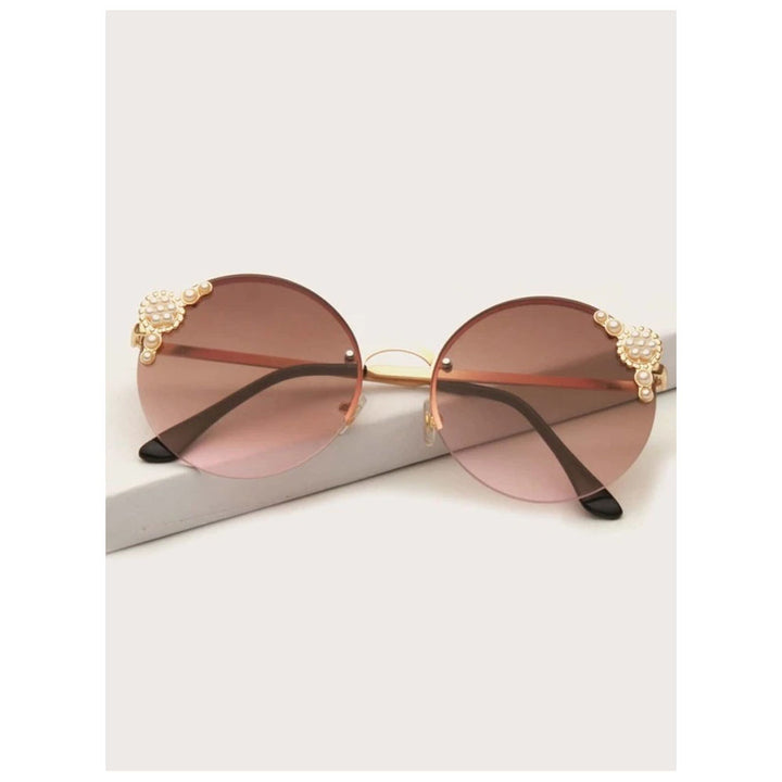 Shein- Sunglasses without frame decorated with artificial pearl For Women