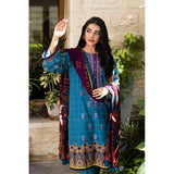 Zellbury- Digital Printed Embroidered Khaddar Shirt, Shawl & Khaddar Trouser WUW21E30165