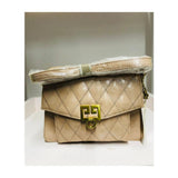 Shoexpress Bags Qualilted Satchel Bag With Metallic Shoulder Straps