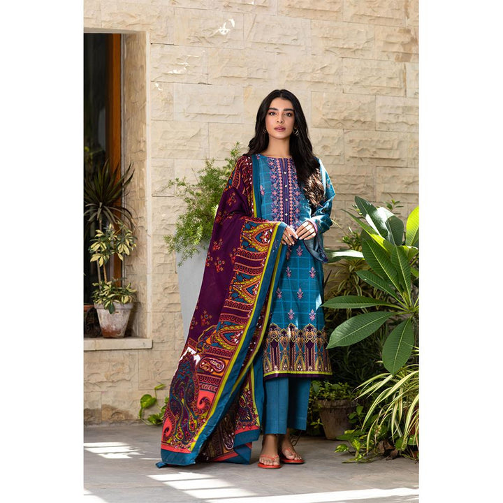 Zellbury- Digital Printed Embroidered Khaddar Shirt, Shawl & Khaddar Trouser WUW21E30165