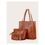 Shein- Brown Crocodile bags set with two straps