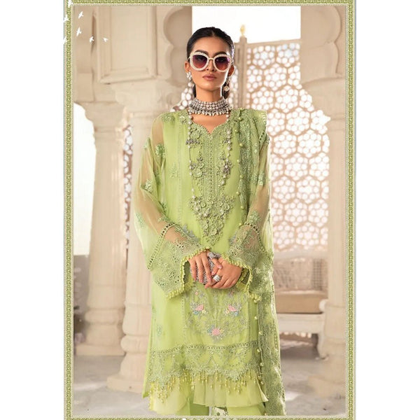 Maria B Unstitched Chiffon - MPC-22-207-Lime Green