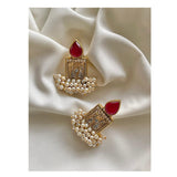 Jewels by Noor- Maroon Gajra Earrings