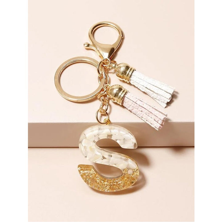 Shein- Letter Charm Keychain- Multicolor