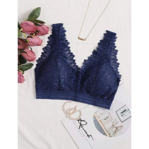 Romwe- Lace Wide Strap Bralette