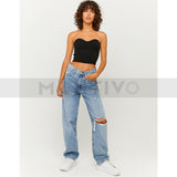 Montivo- TW High Waist Straight Jeans