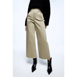 Zara- Wide-Leg Cropped Trousers