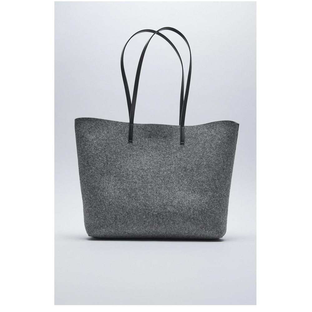Zara customizable felt tote bag Clearance