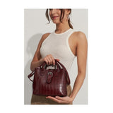 Bagzone- Claret Red Womens Crocodile Shoulder Bag 10VA2043