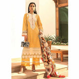 Hemline By Mushq- Embroidered Lawn Suits Unstitched 3 Piece MQ22SS HM22-08A Gold Finch