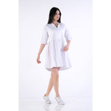 Montivo White Textured Dress