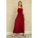 Montivo- Burgundy Pleated Dress