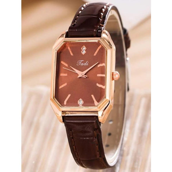 Shein- Rectangle Pointer Alloy Quartz Watch