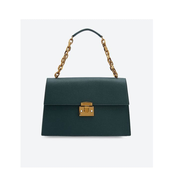 Charles & Keith- Chain Detail Push Lock Closure Shoulder Bag - Green