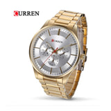 Curren- Stainless Steel Casual Watch For Men- 8282- Gold