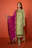 Sapphire 3 Piece - Embroidered Raw Silk Suit