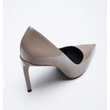 Zara- Faux Patent High-Heel Shoes With Pointed Toe