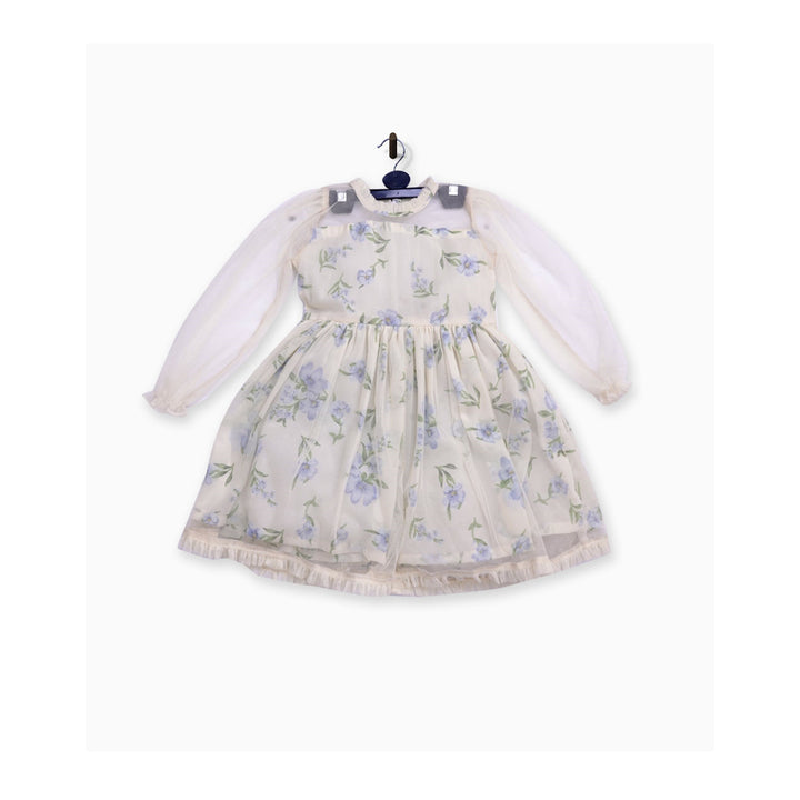 Kids Polo Association- Frilled Frock Off White