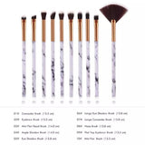The original 10 Piece Marble Print Makeup Brush Set