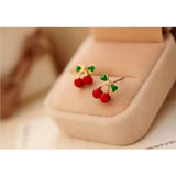 Shein- Fashion Jewelry Long Earrings With Temperament Of Cherry Nails And Fruits