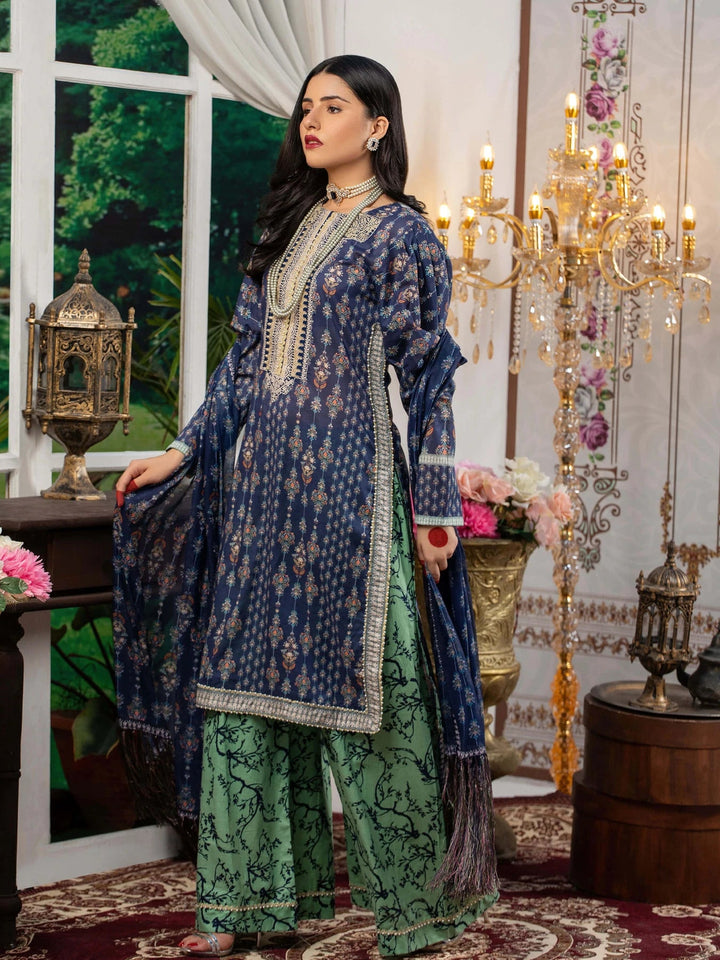 Keshia Noor Un Nisa – 3 Piece Embroidered Unstitched Luxury Lawn