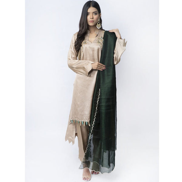 Sana Noor- Beige imbroided 3 piece