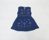 The Original - 1Piece Embroidered blue Kids Frock