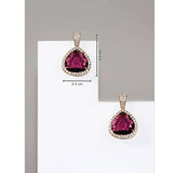 Shein- 16K Gold Plated Zircon & Crystal Decor Drop Earrings