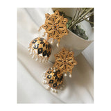 House Of Jewels- Black/Gold  Ethereal  Jhumkas