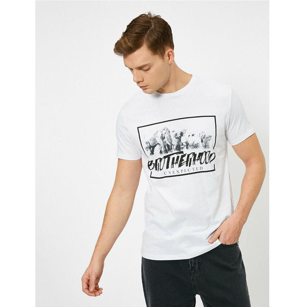 Koton- Letter Printed T-Shirt - White