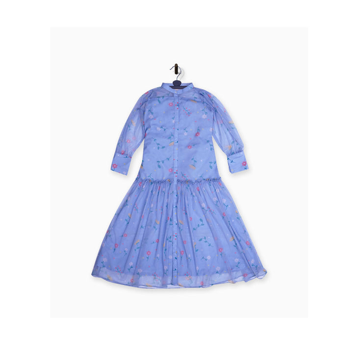 Kids Polo Association- Frilled Dress Blue