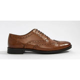 Asos- Wide Fit Oxford Brogue Shoes Tan Leather