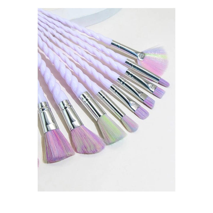 Shein- 10pcs Spiral Handle Makeup Brush Set