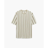 Zara- Vertical Stripe T-Shirt- Ecru