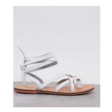 Asos Design- Framed strappy leather sandal white