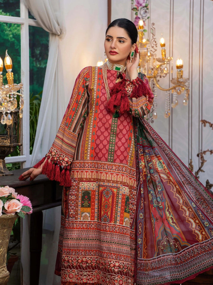 Keshia Mallika – 3 Piece Embroidered Unstitched Luxury Lawn