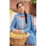 Gul Ahmed- 3PC Embroidered Digital Printed Lawn Suit with Printed Cotton Net Dupatta CL-1334